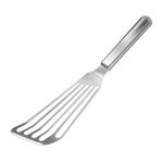 KSENDALO One-Piece Stainless Steel Fish Spatula – Flexible Slotted Turner with Thin Angled Blade and Hollow Grip, Ideal for Fish, Eggs, Omelettes, Safe for All Cookware