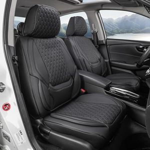 EKR Front Car Seat Covers,Semi-Tailored Car Seat Covers and Universal Car Seat Cover Protectors,Waterproof Leather Car Seat Cover for Most SUV,Sedans and Pick-up Trucks (Black)