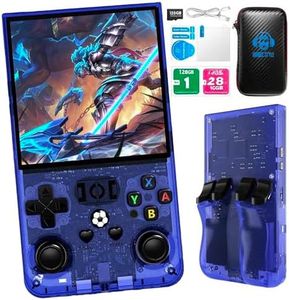 R36MAX Retro Handheld Game Console,Retro Gaming Console with 18000+ Games 128GB Card,4 Inch IPS Screen, Portable Video Gaming, Plug and Play Gameboy for Kids Adults(Purple Blue)