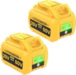 2 Pack 20V/60V 9.0Ah FlexVolt XR Battery for Dewalt DCB609 DCB606 DCB612 DCB184 DCB546 DCB200 DCB201 DCB182, Compatible with 18V Cordless Power Tools, 9000mAh Large Capacity Lithium-ion Battery