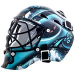 Franklin Sports Seattle Kraken NHL Team Logo Mini Hockey Goalie Mask with Case - Collectible Goalie Mask with Official NHL Logos and Colors,Black