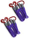 QWORK Two Leg Bridle Web Sling, 2 Pack 4.92Ft 4409lb Capacity Steel Sling