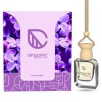 Airganic Aroma Swing - Lavender - 10 ml |Aroma with Essential Oils in Glass Bottle with Wooden Diffuser Lid|Car Freshners|Premium Car perfume| Car Hanging Accessories| Car Accessories Interior