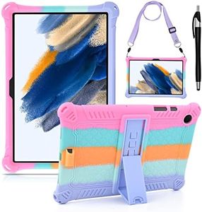 KATUMO Funda para Samsung Galaxy Tab A8 10.5" 2021 SM-X200/X205/X207,Silicona a Prueba Funda Niños para Galaxy Tableta A8 10.5 Pulgadas Cover,con Cinturón de Hombro y Pluma Táctil