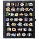 JackCubeDesign Military Challenge Coin & Casino Poker chip & Medals/pins/Badges/Ribbons Display case Cabinet Holder Shadow Box w/Acrylic Door- :MK375A