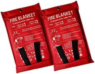 Victosoaring 2PACK Emergency Survival Fiberglass Fire Blanket Shelter Safety Cover Ideal for The Kitchen, Fireplace, Grill, car, Camping( 78x78 in)