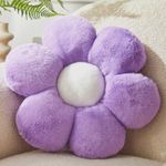 Vdoioe Purple Flower Pillow,Flower Shaped Throw Pillow 15.7In Daisy Floor Pillow Cushion Cute Flower Seating Cushion Home Decorative Pillows for Sofa Couch Bed