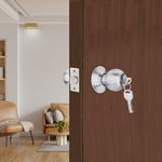 Godrej Cylindrical Lock | with 3 Keys | Premium Range | for Bedroom Doors, for Home & Office, for Internal Door | Left/Right Handed & Inside/Outside Opening 6cm (60mm) Backset | Stain Steel Finish