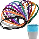 Riakrum 12 Pieces 3.28 ft Trash Can Bands for 13-30 Gallon Trash Cans Garbage Can Bands Can Rubber Band Elastic Band Loop Colorful Litter Box Band, 12 Colors