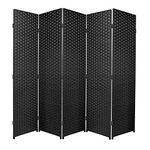 SaleemExpress Room Divider Screen Privacy Panel - Folding Paravent 5 Panel Divider Screen - Partition Wall Panel Privacy Furniture - Black (5 PANELS)