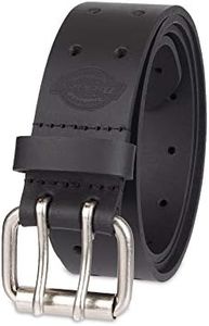 Dickies Men's Leather Double Prong Belt, Black, 32