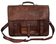 Komal's Passion Leather 18 Inch Men's Vintage Leather Briefcase Laptop Messenger Bag