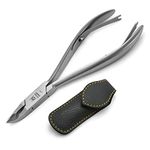 Ingrown Toenail Nippers in Leather Case – Professional Pedicure Tools – Podiatry Corner Cutters, Ethically Made in Solingen Germany with FINOX Surgical Stainless Steel, by GERMANIKURE – p184