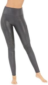 SPANX Faux Leather Moto Leggings Very Black XL 27
