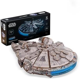 UGEARS Star Wars ™ Millennium Falcon™ 3D Wooden Puzzles for Adults - DIY Mechanical Model Kit, 3D Puzzle Brain Teaser Puzzles for Adults, Wood Model Building Kits, Hobbies for Men and Women