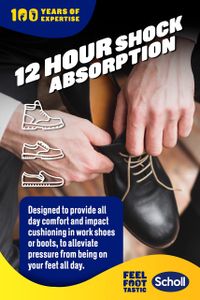 Scholl GelActiv Work Insoles for Men – Shock Absorption, UK 7-12, 1 Pair