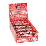 GOOD GOOD Krunchy Keto Bar Raspberry Cheesecake - No Added Sugar - High Fibre Low Carb Protein Bar - Suitable for Diabetics & Sugar Intolerant Individuals (15x35g)