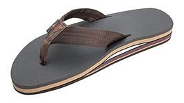 Rainbow Sandals Men's Brown Double Layer Soft Top 1" EVA Rubber Filled Nylon Strap