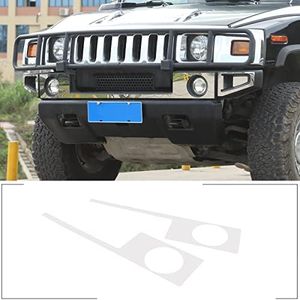 Stainless Steel Front Bumper Fog Light Fog Lamp Bezel Cover Trim Panel,Front Fog Light Bezels Covers for Hummer H2 2003-2009