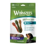 WHIMZEES By Wellness Toothbrush, Natural and Grain-Free Dog Chews, Dog Dental Sticks for Extra Small Breeds, 48 Pieces, Size XS