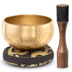 Tibetan Singing Bowl Set – Authentic Hand-Tuned Sound Bowl for Meditation – Complete Meditation Bowl Kit with Cushion, Mallet, and Guide – Perfect Singing Bowl for Yoga, Relaxation, and Sound Healing