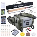 Goture 12ft 3.6m Tenkara Rod with 840TPU Fishing Waist Bag & Spare Tip Section, Complete Beginner Tenkara Fishing Kit, 8:2 MF-Action 24T+30T Carbon Fiber, Cork Handle, Ideal for Travel Hiking Camping