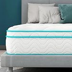 Double Mattress - 4FT6 Medium-firm Hybrid Mattress, 10.63 Inch Hybrid Mattress with Breathable Foam, Pocket Sprung for Cool Comfy Silent Sleep, Zoned Support Double Mattress (135x190x27cm)