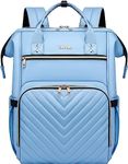 Laptop Backpack Purse for Women Men,17 Inch Computer Stylish Backpacks, Teacher Doctor Nurse Daypack for Work,College Bookbag Wide Open Design Light Blue