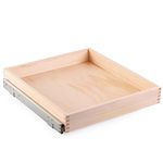 Mulush Pull Out Cabinet Drawer, 26”W x 21”D Slide Out Wood Drawer Storage Organizer for Kitchen, Requires At Least 26.5” Cabinet Opening, Finished, Bottom Assembly