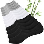 Cirorld Bamboo No Show Trainer Socks Mens Womens, 6 Pairs Invisible Low Cut Socks for Men Ladies, Thin Breathable Casual Short Sock with Non-Slip Silicone Stripes, Summer Ankle Liner Sock