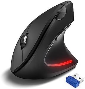 TECKNET Souris Ergonomique sans Fil 2.4G, Silencieuse Verticale Souris avec 4800 DPI Réglable, 6 Boutons, LED, Prévention Syndrome de la Souris, pour Droitier, PC, Ordinateur Portable, Mac