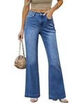 Vetinee Womens+Jeans Stretch Jeans for Women UK Jeans for Women UK High Waist Wide Leg Jeans for Women UK Plus Size Jeans Lapis Longing Size X-Large Fits UK Size 20 - UK Size 22