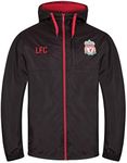 Liverpool FC Official Football Gift Mens Shower Jacket Windbreaker Large Black