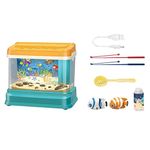 Simulation Toy Aquarium, Children's Fishing Toy Simulation Electric Fish Tank Fish Rod Music Light Artificial Aquarium Toy, Interactive Feeding Experience Kids Aquarium Kit Educational Toy