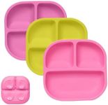 BABELIO Powerful Suction Plates for Baby & Toddler, 100% Food Grade Silicone, Divided, BPA Free, Microwave & Dishwasher Safe
