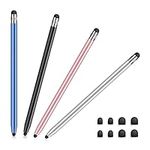 Mixoo Stylus Pens for Touch Screens, 4-Pack Sensitivity and Capacitive Stylus 2 in 1 Tablet Touch Screen Pen with 8 Extra Spare Tips for iPad Pro/iPhone/Samsung Galaxy and All Universal Touch Devices