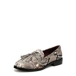 Franco Sarto Women's Carolynn Low Slip on Tassel Loafers, Grey Multi Snake, 8 Wide