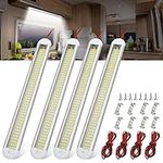 12V Interior LED Light Bar, 120 LED Universal Strip Light with ON/OFF Switch, White Lamp for Van Car Auto Camper Bus Caravan Boat Motorhome MPV RV Kitchen Bathroom Cabinet (4 Pack) [Energy Class A++]