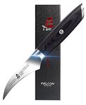 TUO Bird Beak Paring Knife - 2.75" Peeling Knife Fruit Knife - German Stainless Steel Peeling Paring Knife - Tourne Knife with Pakkawood Handle - Falcon Series with Gift Box