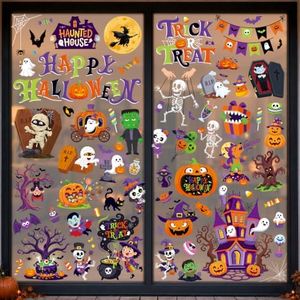 Halloween Window Clings, Halloween Stickers for Halloween Decorations Indoor, Halloween Window Decorations for Treat or Trick Party Decor, Halloween Decorations Outdoor Accessories