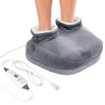 Pure Enrichment PureRelief Deluxe Foot Warmer - Super-Soft Sherpa-Lined, Fast-Heating Electric Boots with 4 Temperature Settings, Machine-Washable Fabric, Durable Anti-Slip Sole and Auto Shut-Off