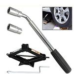 2 Tone Scissor Jack and Wheel Wrench with Speed Handle Tyre Repair Tools Kit Lift Jacks 5-Year Guarantee for Cars/Caravans/Honda Jazz/Audi/BMW/Benz/Ford/Truck(Wrench + 2Ton Jack)