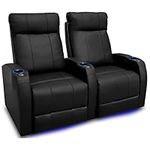 Valencia Syracuse Home Theater Seating | Premium Top Grain 9000 Leather, Power Recliner, LED Lighting (Row of 2)