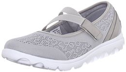 Propet Womens TravelActiv Mary Jane Walking Walking Sneakers Shoes - Grey, Silver, 9 X-Wide