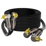 Right Angle RCA Cable 10 FT, 90 Degree 2RCA to 2RCA Stereo Audio Cable, Zinc Alloy Shell, Gold-Plated Plug, 2 RCA Audio Cord, for Home Theater, Subwoofer, HDTV, Amplifier, Hi-Fi System, Car, Speaker