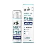 CBDfx 1000mg CBD High Strength Muscle & Joint Cream with Caffeine, Menthol and White Willow Bark, Cooling CBD Formula, Cruelty Free, 50ml Cream