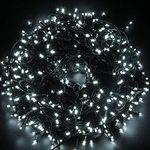 SHATCHI 100 LEDs Fairy String Lights Cool White Indoor/Outdoor Christmas Tree/Home/Party/Wedding/Garden Decorations Green Cable 8 Modes Mains Powered Memory Auto Timer