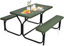 ORALNER Picnic Table, Resin Dining 