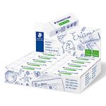 Staedtler PVC Free White Block Erasers, Latex-Free, Premium Quality, Pack of 20, 525 B20