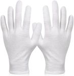 Paxcoo 6 Pairs XL White Cotton Gloves for Dry Hand Moisturizing Cosmetic Eczema Hand Spa and Jewelry Inspection